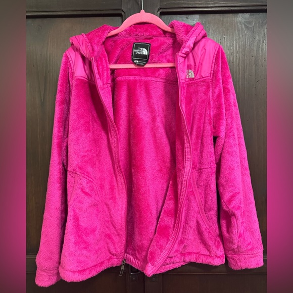 The North Face Osito Hooded Fleece Pink Women’s size Large Fuzzy Gorbcore - Picture 5 of 12